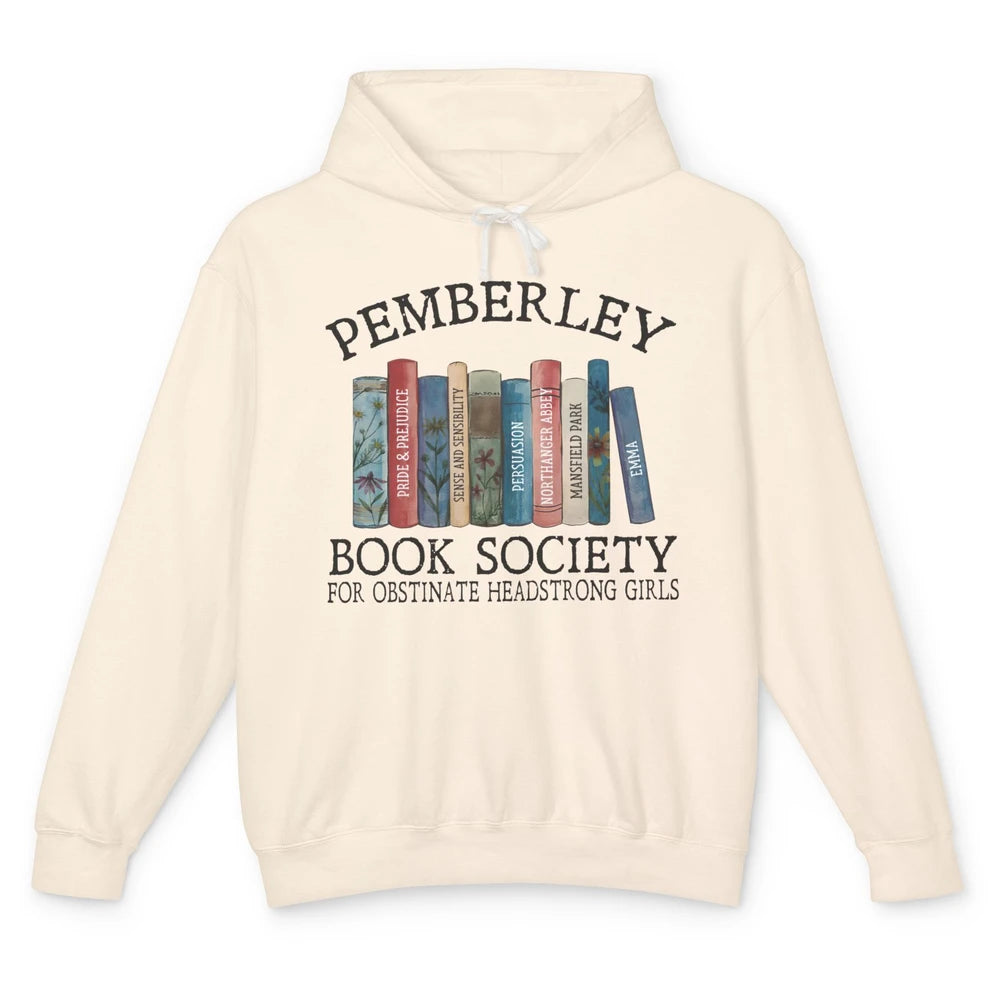 Retro Pemberley Book Society Book Reading Lovers Librarian Unisex Lightweight Hoodie