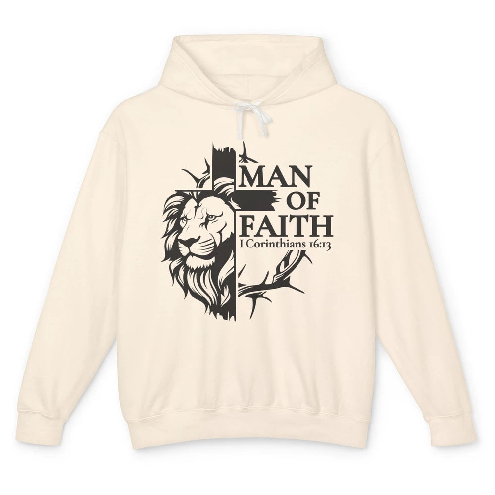 Yeshua Lion Of Judah Man Of Faith Bible Christian Religious Unisex Lightweight Hoodie