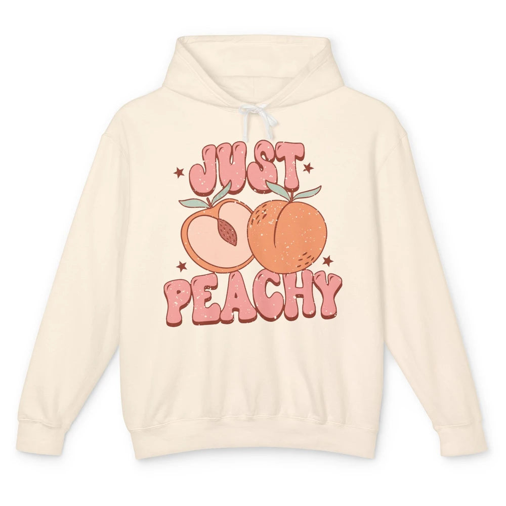 Just Peachy Vintage Peach Summer Fruits Peach Lovers Gift Unisex Lightweight Hoodie