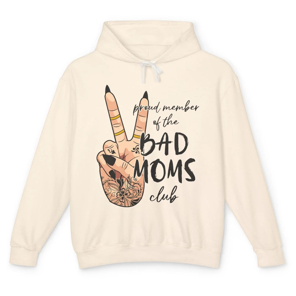 Funny Messy Bun Proud Member Of Bad Moms Club Tattoo Leopard Unisex Lightweight Hoodie