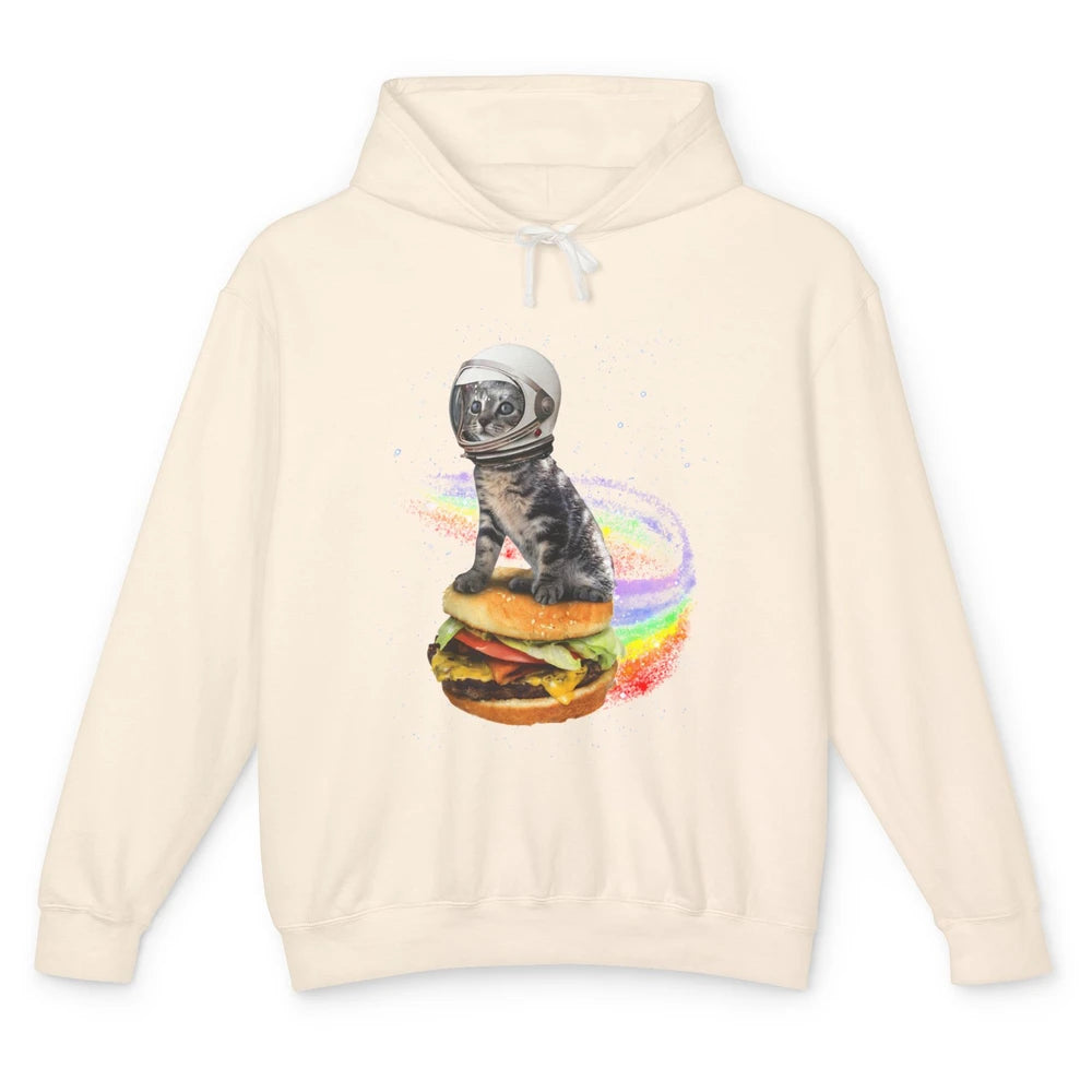 Funny Catronaut Cat Astronaut In Space Hamburger Astrocat Unisex Lightweight Hoodie