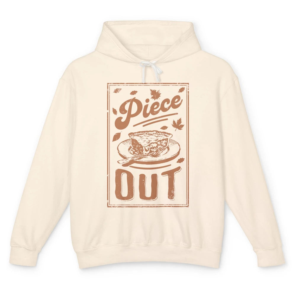 Retro Piece Out Pumpkin Pie Thanksgiving Dinner Fall Food Unisex Lightweight Hoodie