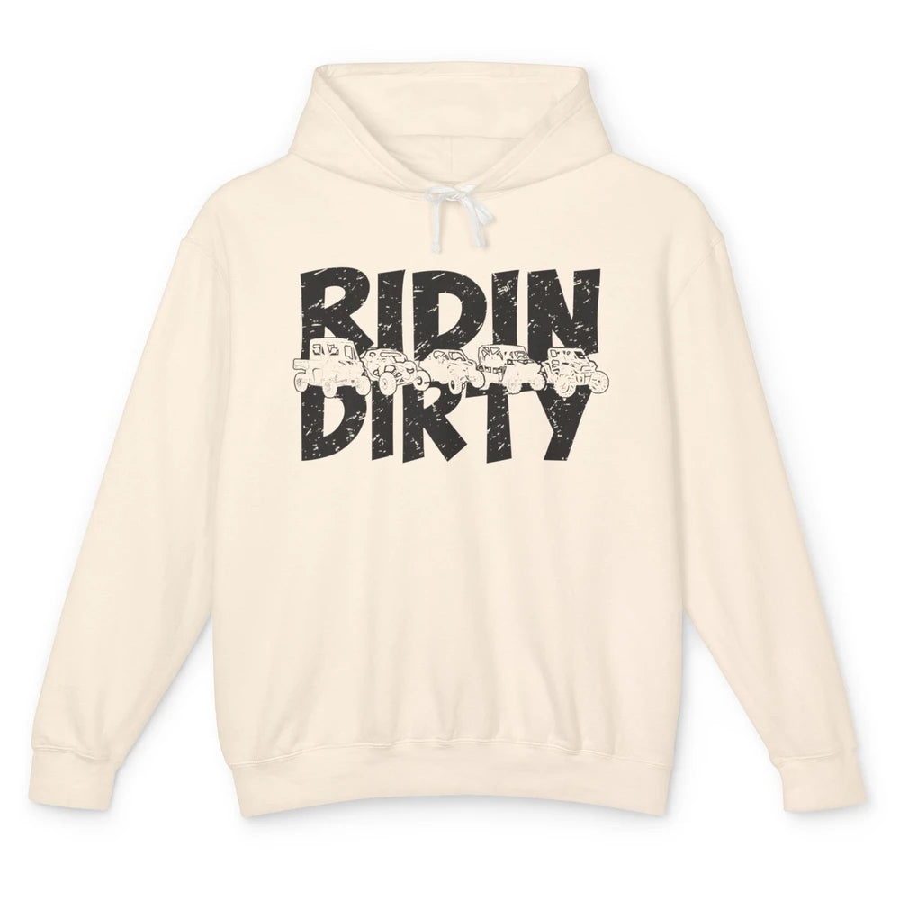 Retro UTV SXS Rider Riding Dirty ATV Offroad Riding SXS Life Unisex Lightweight Hoodie