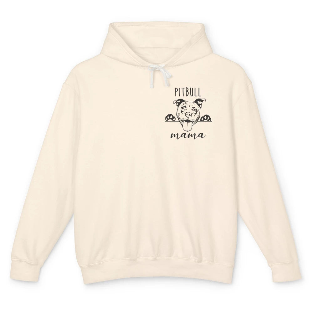 Cute Pitbull Mama Pocket Funny Hiding Dog Pet Mom Lover Unisex Lightweight Hoodie