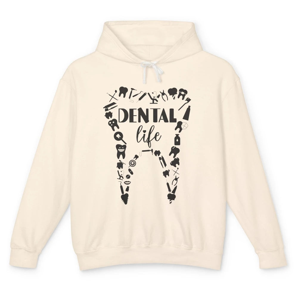 Funny Teeth Dental Life Dentist Tools Dental Assistant Gift Unisex Lightweight Hoodie