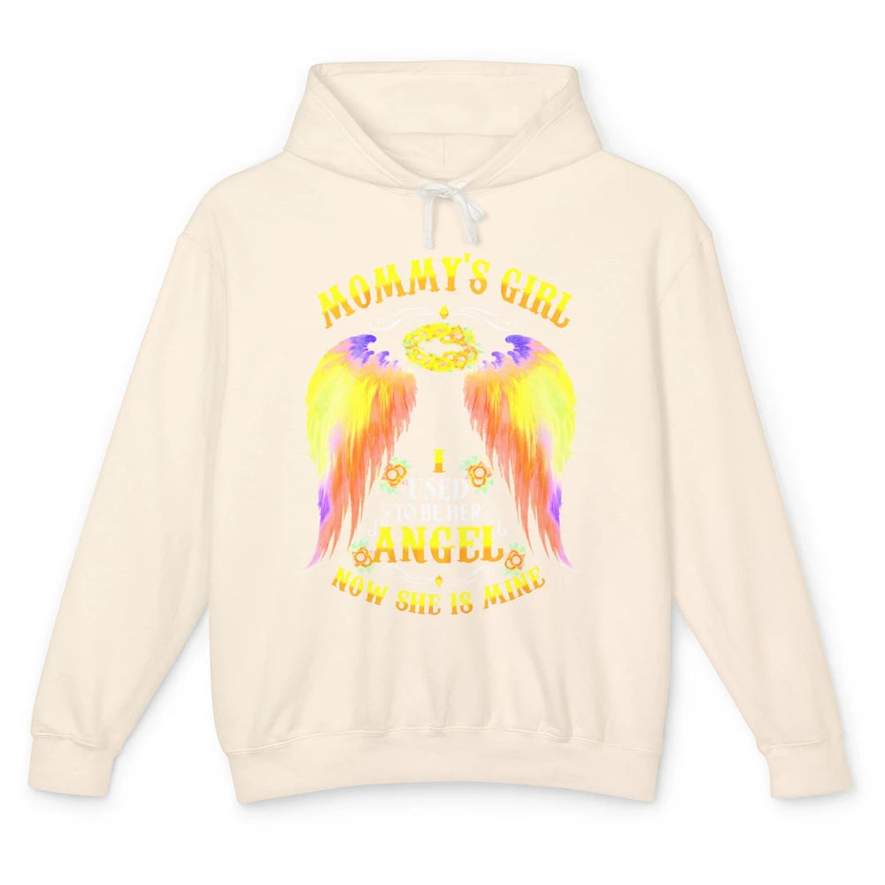 Mommy's Girl I Used To Be Her Angel Now She Is Mine Mom Gift Unisex Lightweight Hoodie