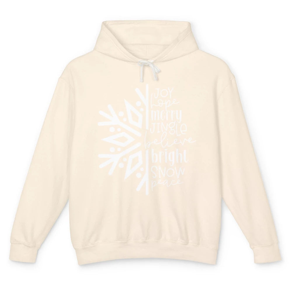 Snowflakes Christmas Joy Hope Merry Jungle Christmas Lovers Unisex Lightweight Hoodie