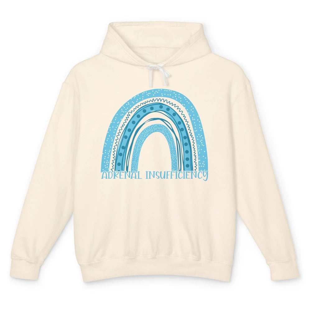 Adrenal Insufficiency Awareness Floral Light Blue Rainbow Unisex Lightweight Hoodie