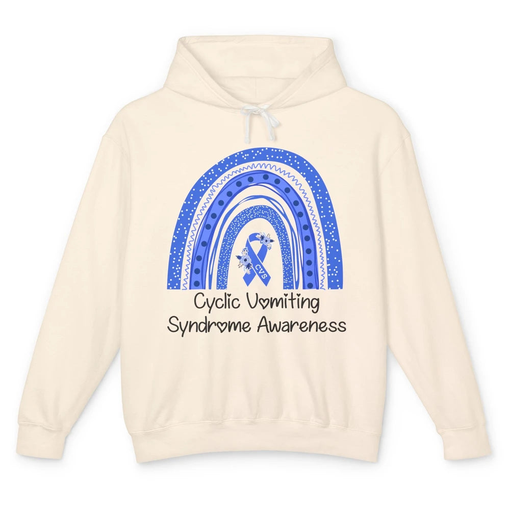 Cyclic Vomiting Syndrome Awareness Blue Ribbon Rainbow Unisex Lightweight Hoodie