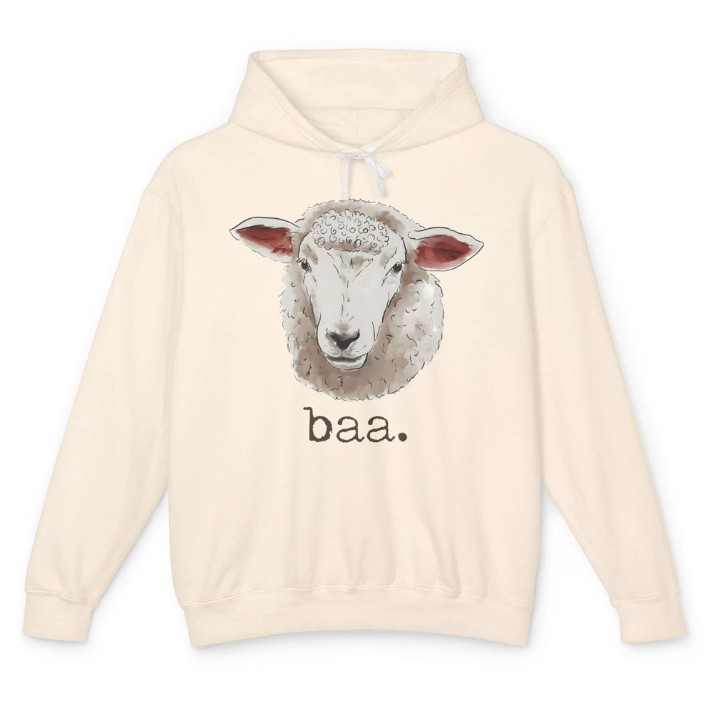 Cute Sheep Baa Baa Farm Animal Owner Sheep Lovers Farm Gift Unisex Lightweight Hoodie