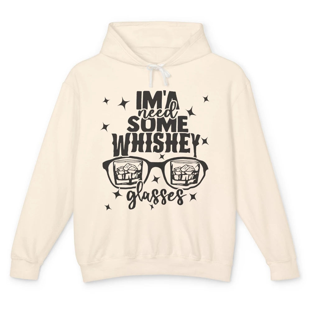 Whiskey Glasses Drink Whiskey See World Through Wine Glasses Unisex Lightweight Hoodie