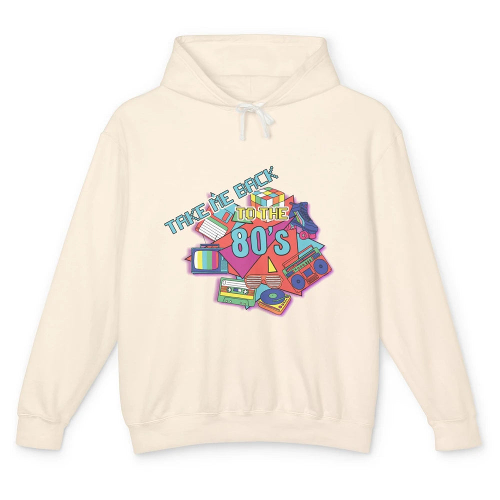 Take Me Back To The 80s Vintage 1980s Born Birthday Party Unisex Lightweight Hoodie