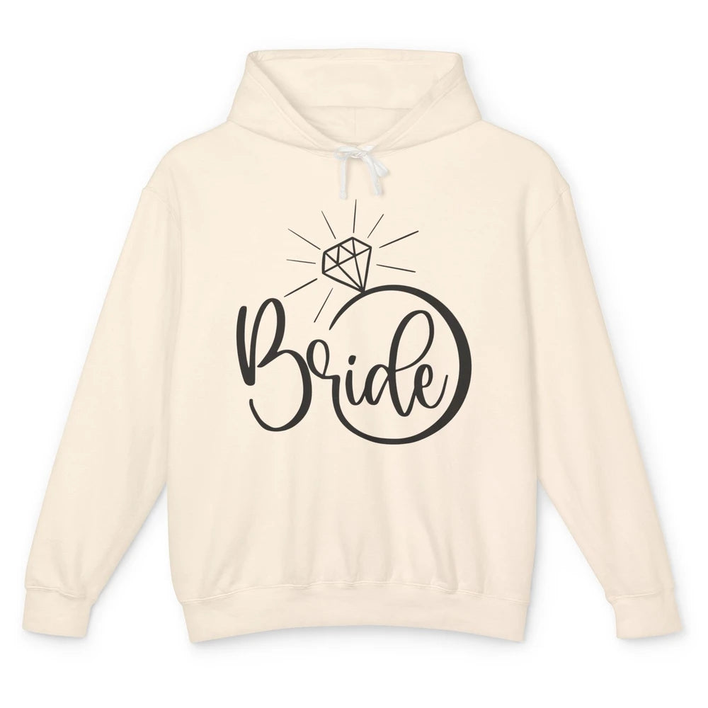 Bride To Be Wedding Ring Future Mrs. Engagement Bachelorette Unisex Lightweight Hoodie