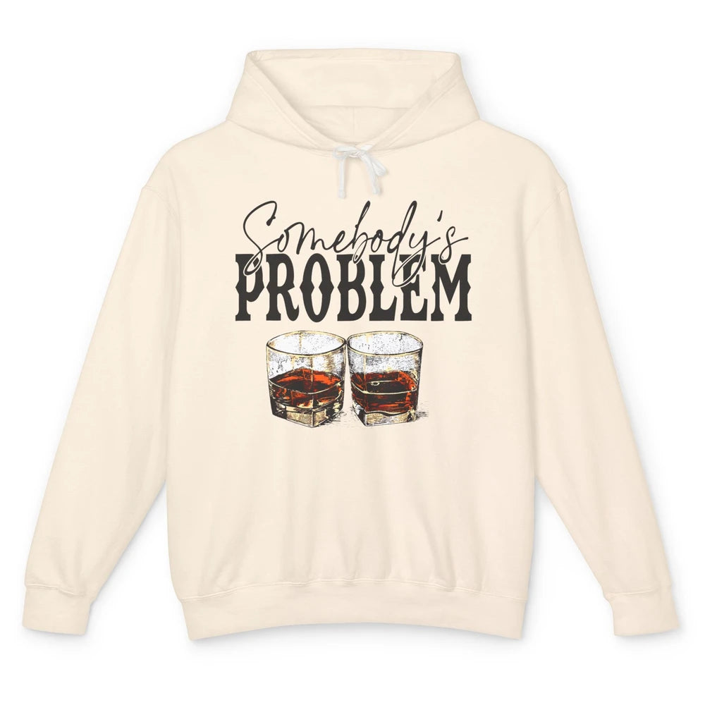 Leopard Whiskey Somebody's Problem Western Country Cowboy Unisex Lightweight Hoodie