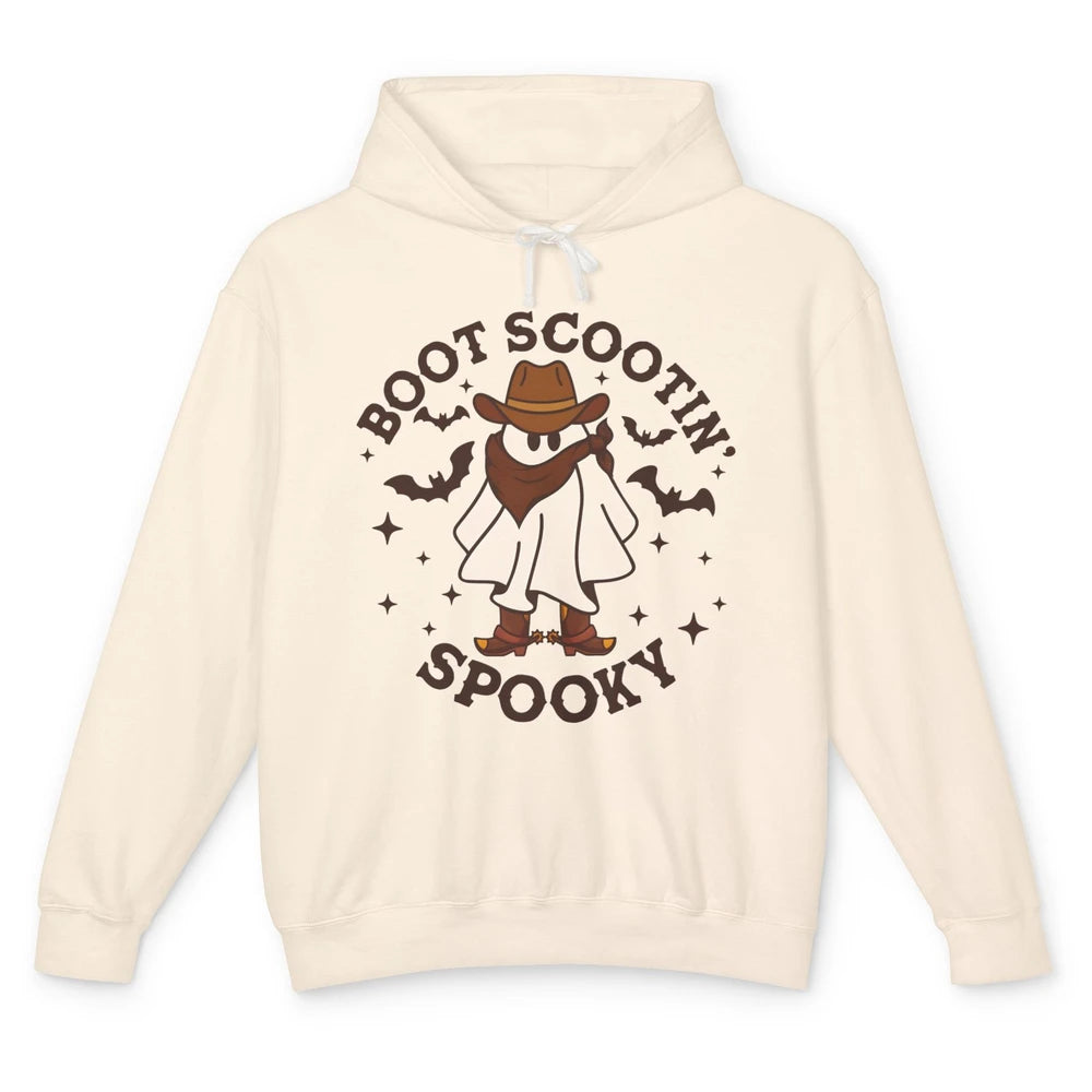 Cowboy Ghost Cowhide Boot Scooting Spooky Western Halloween Unisex Lightweight Hoodie