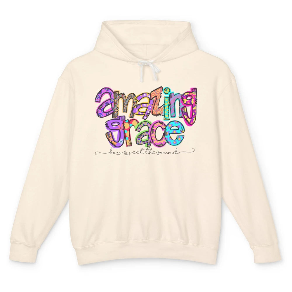 Leopard Amazing Grace How Sweet The Sound Christian Western Unisex Lightweight Hoodie