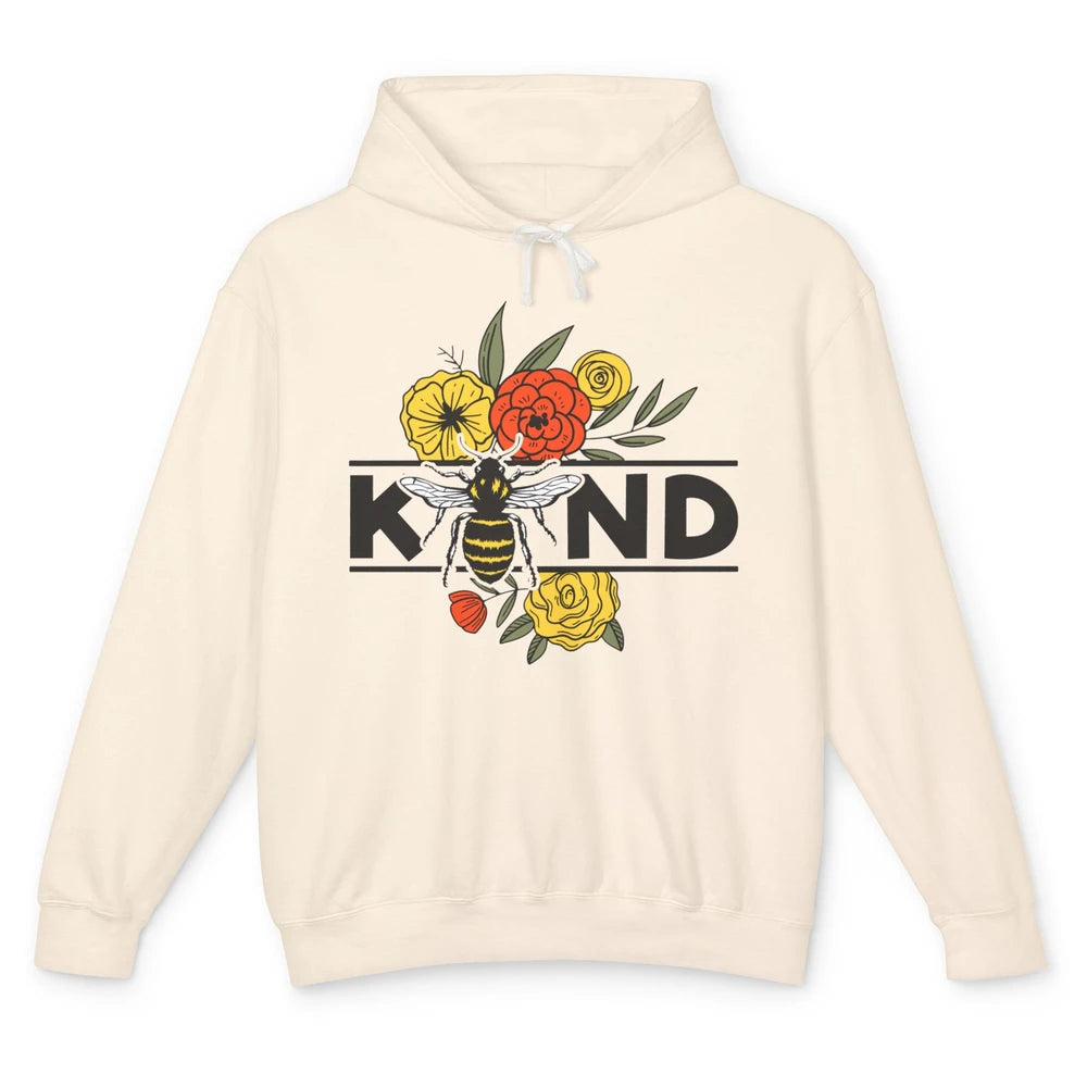 Retro Be Kind Leopard Rainbow Boho Love Mental Health Matter Unisex Lightweight Hoodie