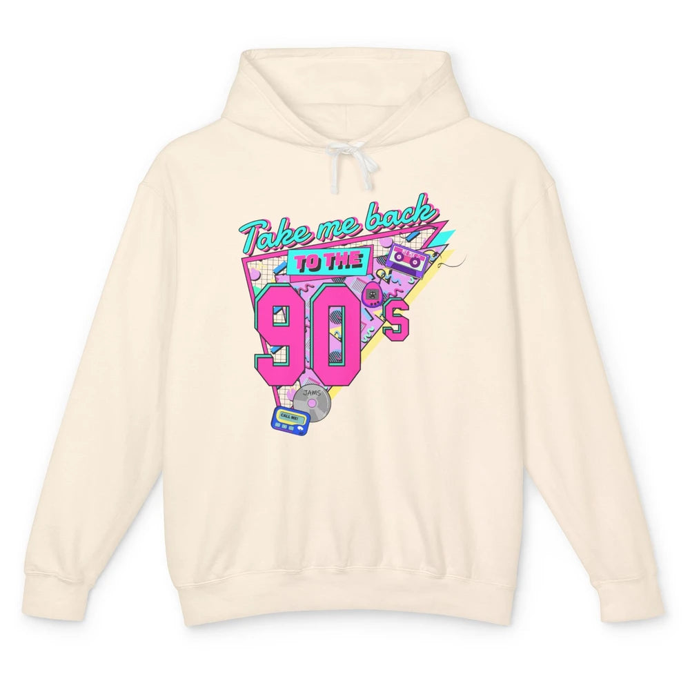 Retro 90s Take Me Back To The 1990s Cassette Made In The 90s Unisex Lightweight Hoodie