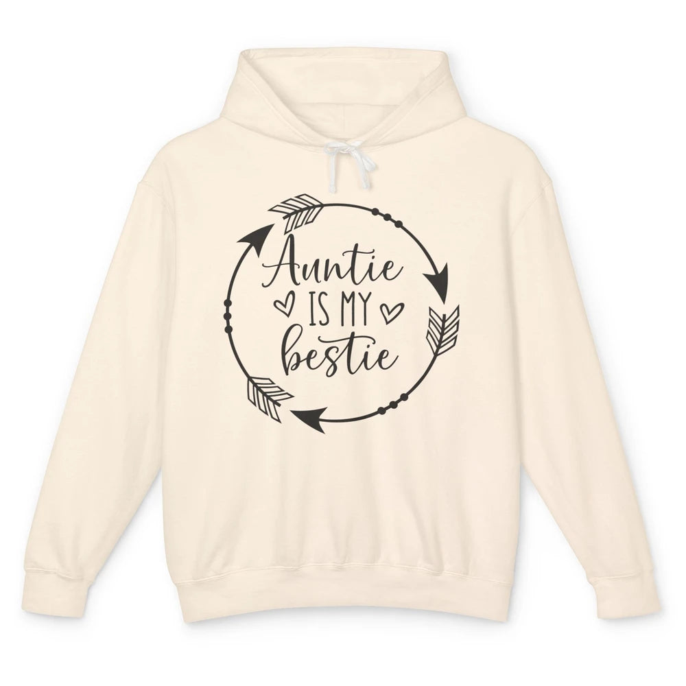 Funny Arrow Auntie Is My Bestie Auntie Niece Nephew Gift Unisex Lightweight Hoodie