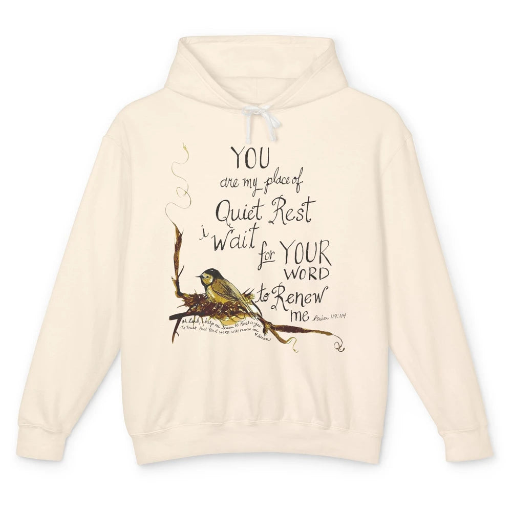 Christian Birds You're Place Of Rest Bible Verse Religious Unisex Lightweight Hoodie