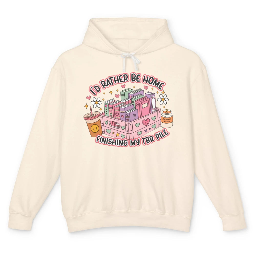 Retro Groovy TBR Book Readers Be Home Finishing My TBR Pile Unisex Lightweight Hoodie