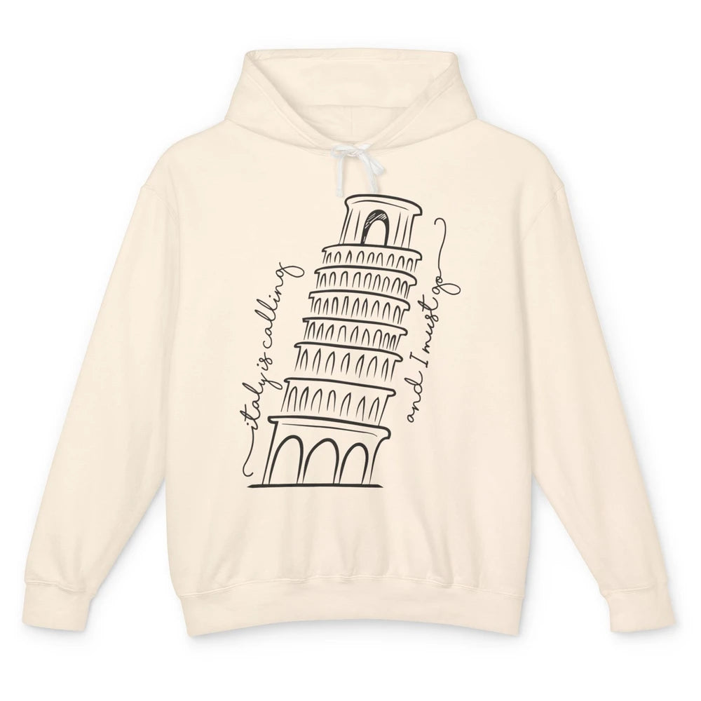 Italy Is Calling I Must Go Traveling Rome Travel Minimalist Unisex Lightweight Hoodie