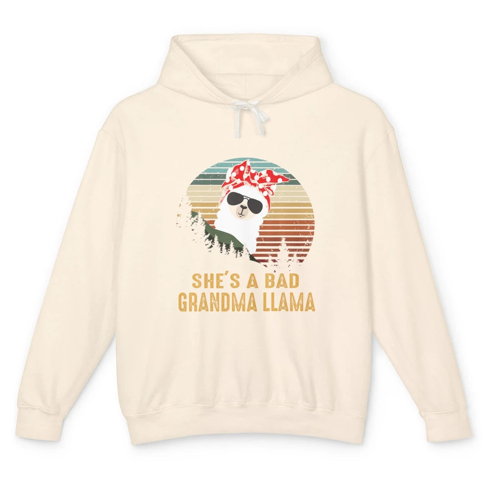 Funny Bad Grandma Llama Funny Farm Animal Alpaca Mothers Day Unisex Lightweight Hoodie