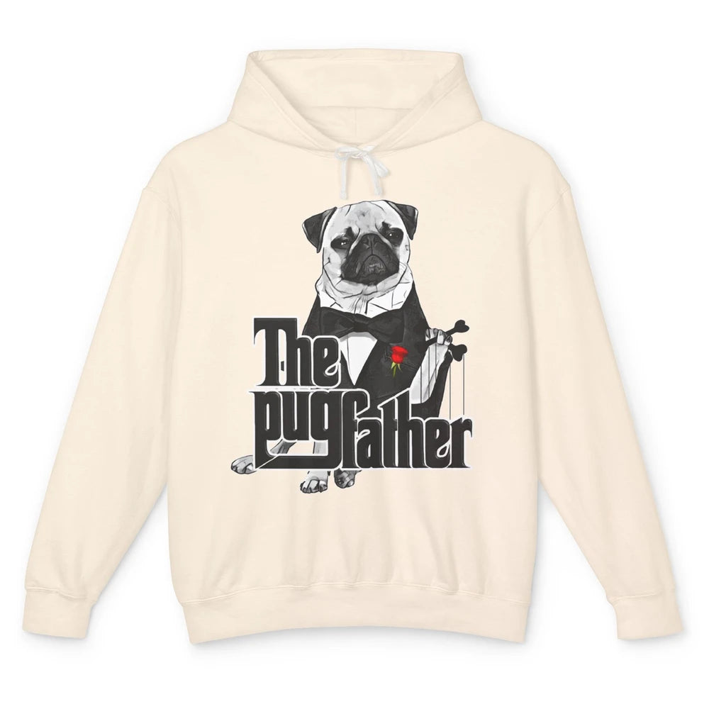 The PugFather Funny Puggy Face Pug Dad Dog Lovers Gifts Unisex Lightweight Hoodie