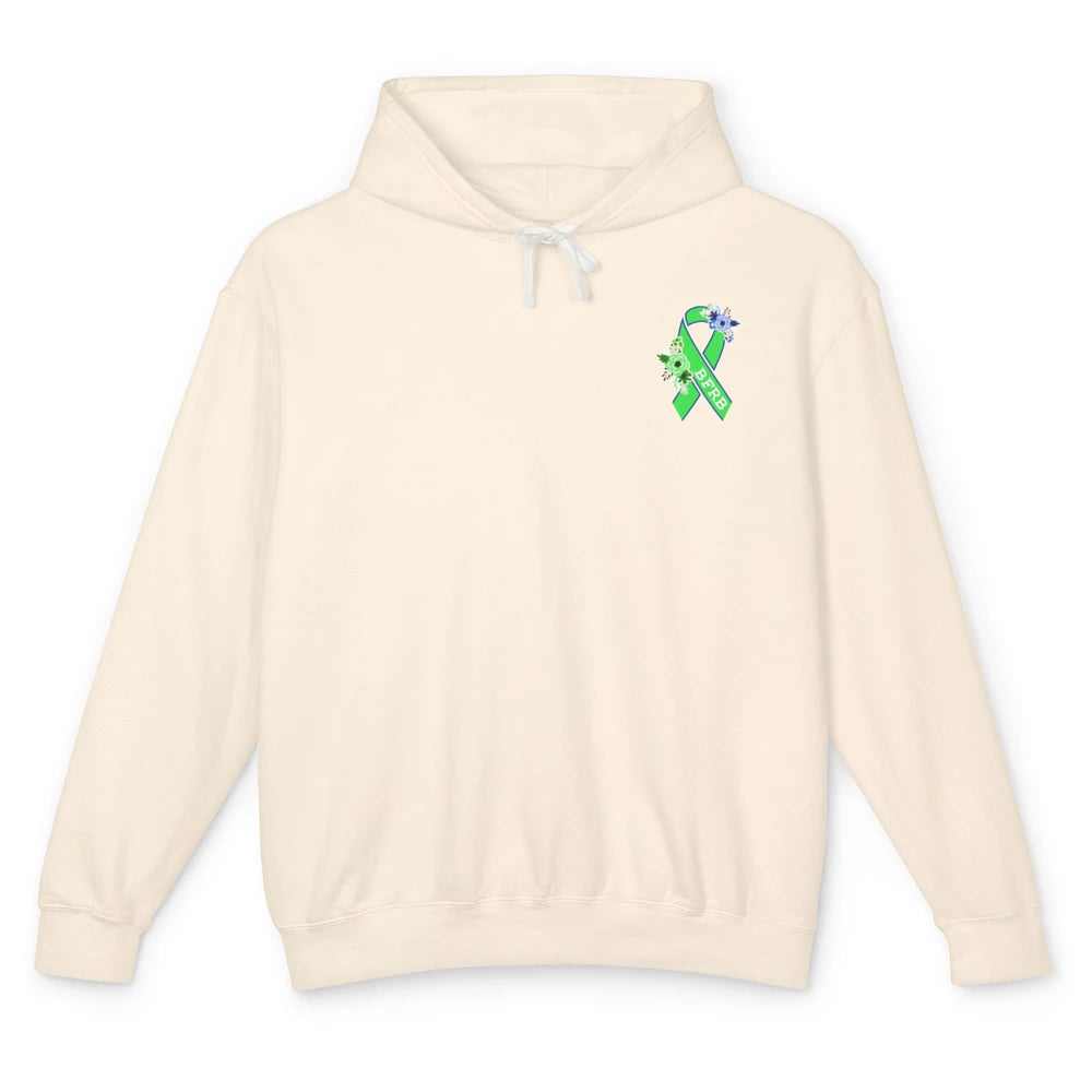 Body Focused Repetitive Disorder BFRB Floral Green Ribbon Unisex Lightweight Hoodie