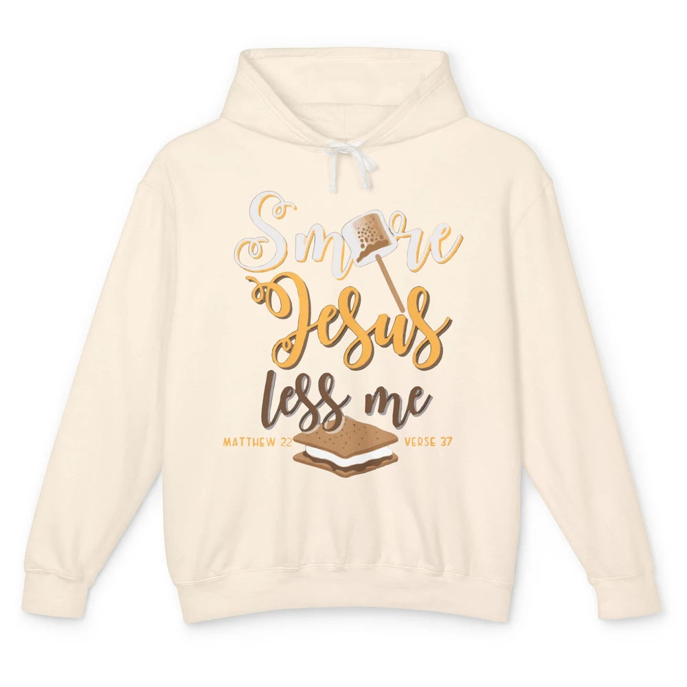 Smore Jesus Less Me Christian Pun Camping Camper Religion Unisex Lightweight Hoodie