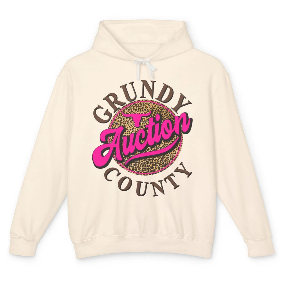 Leopard Grundy County Auction Western Country Cowboy Cowgirl Unisex Lightweight Hoodie