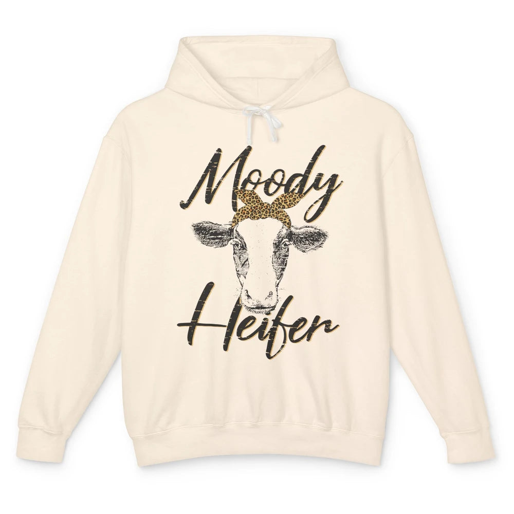 Funny Heifer Retro Bandana Moody Heifer Farmer Cow Lovers Unisex Lightweight Hoodie