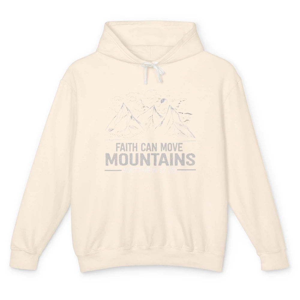 Vintage Faith Move Mountains Bible Verse Jesus Christian God Unisex Lightweight Hoodie