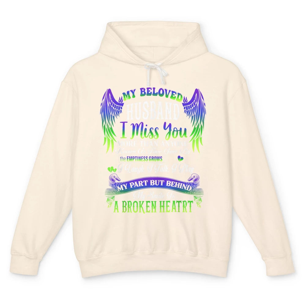 My Husband My Angel In Heaven Love Miss You Husband Wings Unisex Lightweight Hoodie