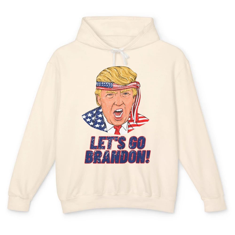 US Flag Trump Let's Go Bran-don Conservative Anti Liberal Unisex Lightweight Hoodie