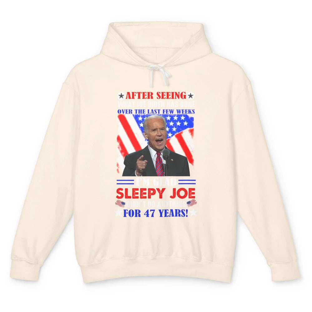 US Flag Joe Biden Didn't Do Anything 47 Years Anti Liberals Unisex Lightweight Hoodie