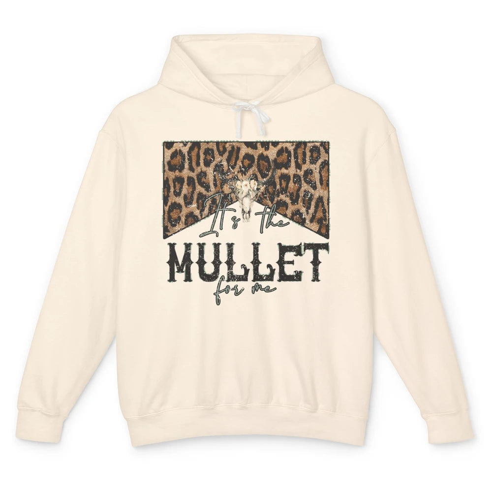 Leopard Boho Bull Skull It's The Mullet For Me Western Girls Unisex Lightweight Hoodie