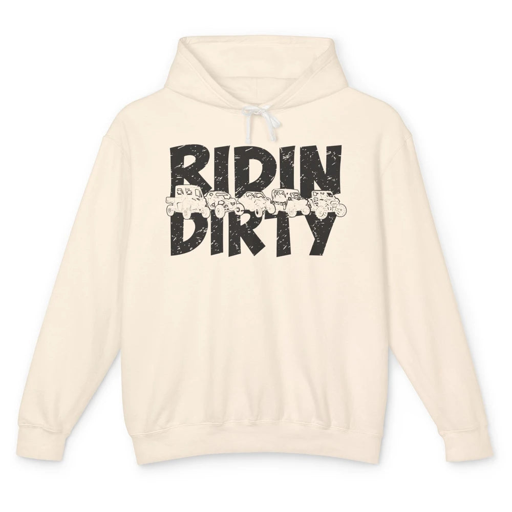 Retro UTV SXS Rider Riding Dirty ATV Offroad Riding SXS Life Unisex Lightweight Hoodie