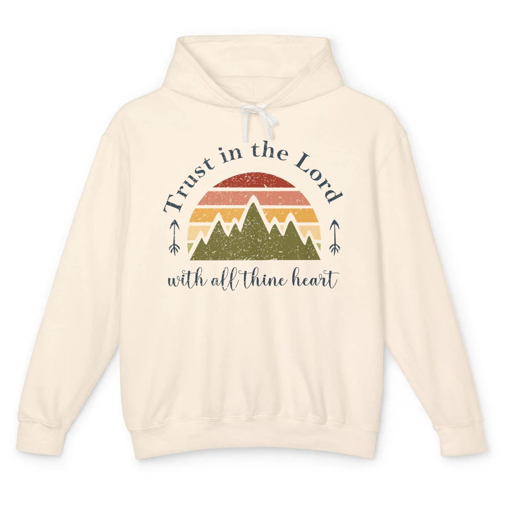 Vintage Trust In The Lord With All Heart Christian Religious Unisex Lightweight Hoodie