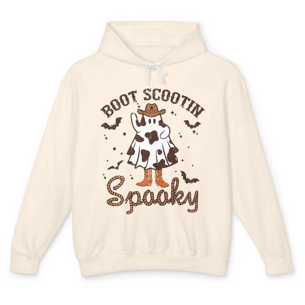 Cowboy Ghost Cowhide Boot Scooting Spooky Western Halloween Unisex Lightweight Hoodie