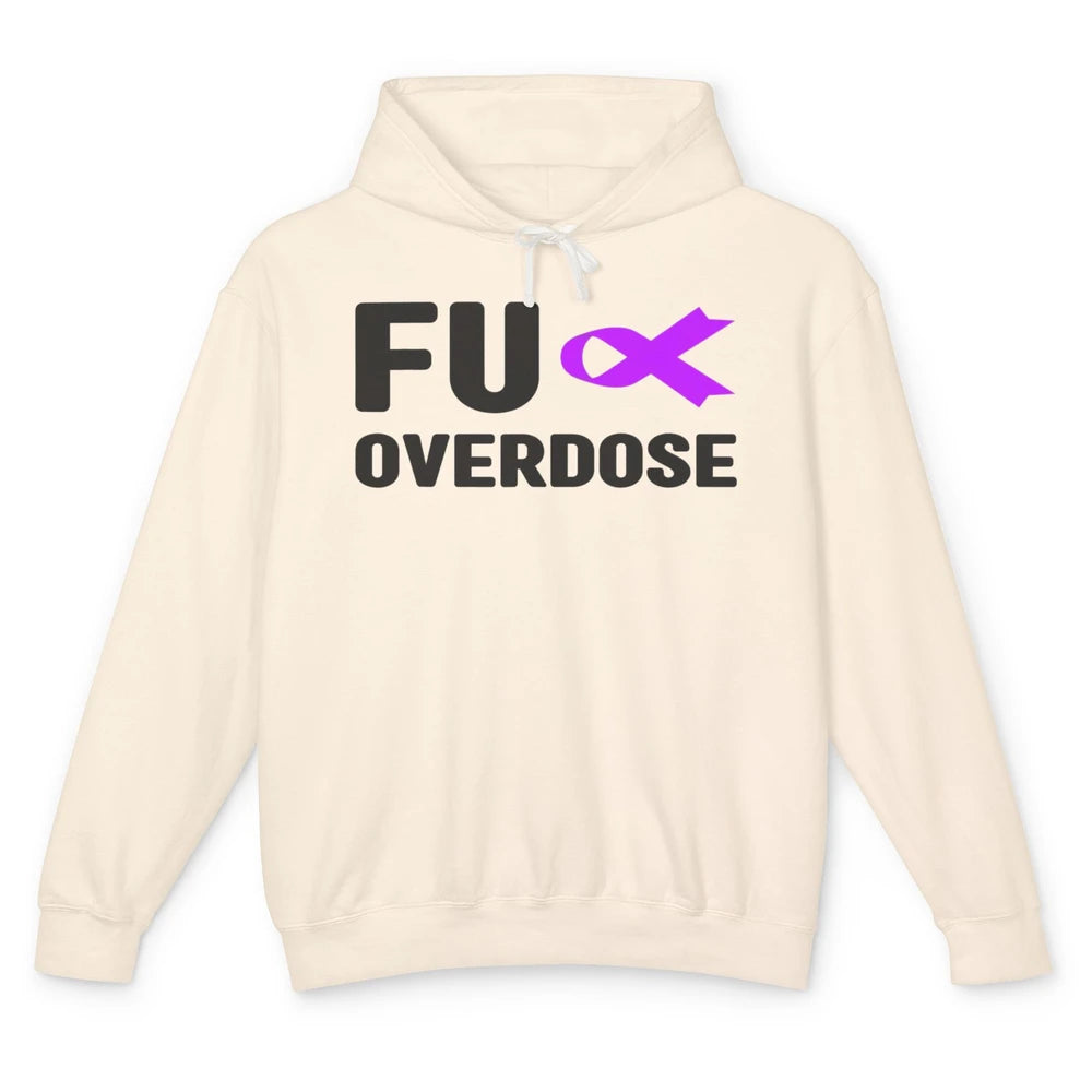 FU Purple Ribbon Overdose Awareness Warrior Strong Survivor Unisex Lightweight Hoodie