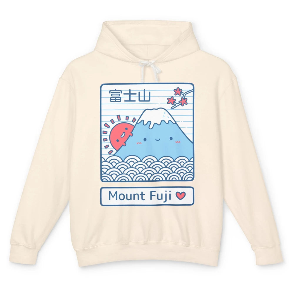 Cute Kawaii Mount Fuji The Highest Mountain In Japan Tokyo Unisex Lightweight Hoodie