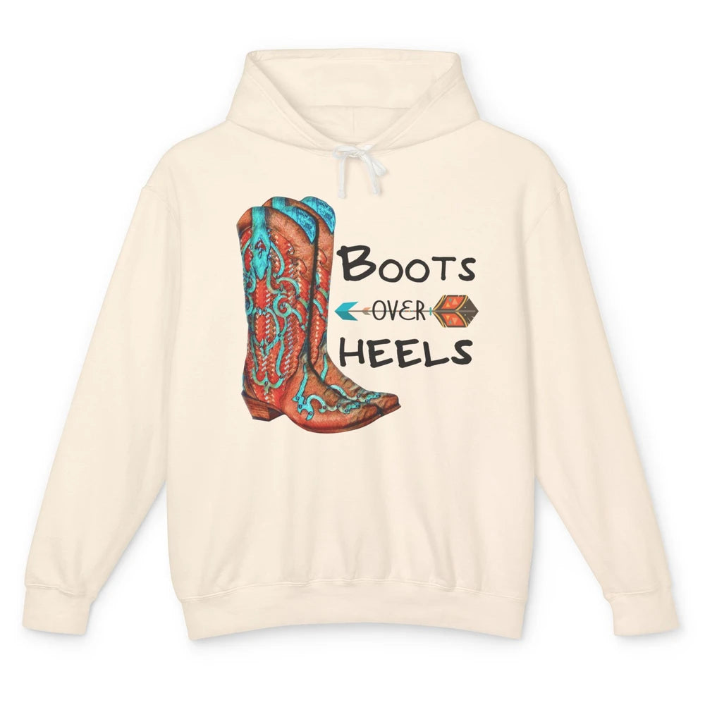 Western Cowgirl Boots Over Heels Cowboy Boots Country Girl Unisex Lightweight Hoodie