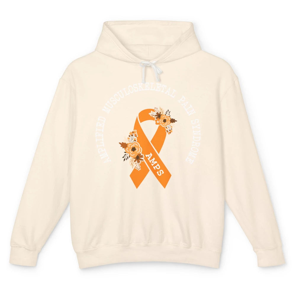 Amplified Musculoskeletal Pain Syndrome AMPS Orange Ribbon Unisex Lightweight Hoodie