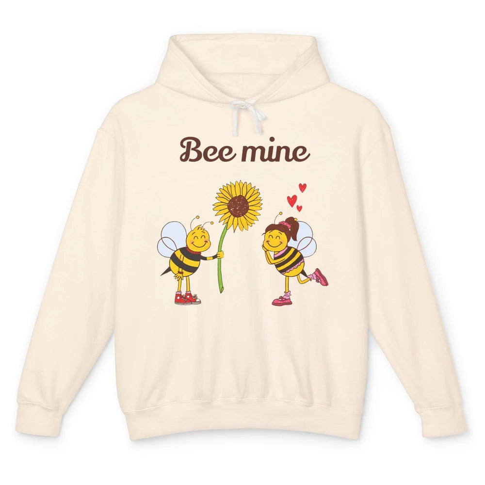 Bee Mine Love Valentine's Day Couple Romantic Bee Love Unisex Lightweight Hoodie