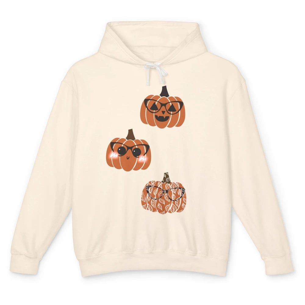 Three Pumpkin Eyeglasses Optician Life Halloween Optometrist Unisex Lightweight Hoodie