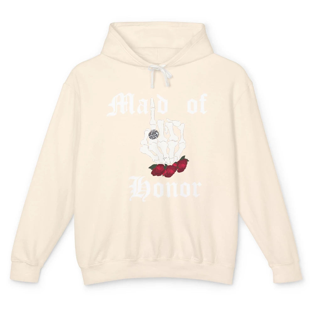 Maid Of Honor Bridesmaid Skeleton Bachelorette Skull Roses Unisex Lightweight Hoodie