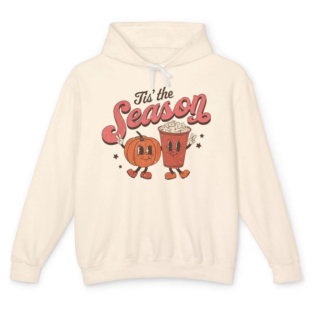 Retro Pumpkin Spice Fall Tis The Season Autumn Thanksgiving Unisex Lightweight Hoodie