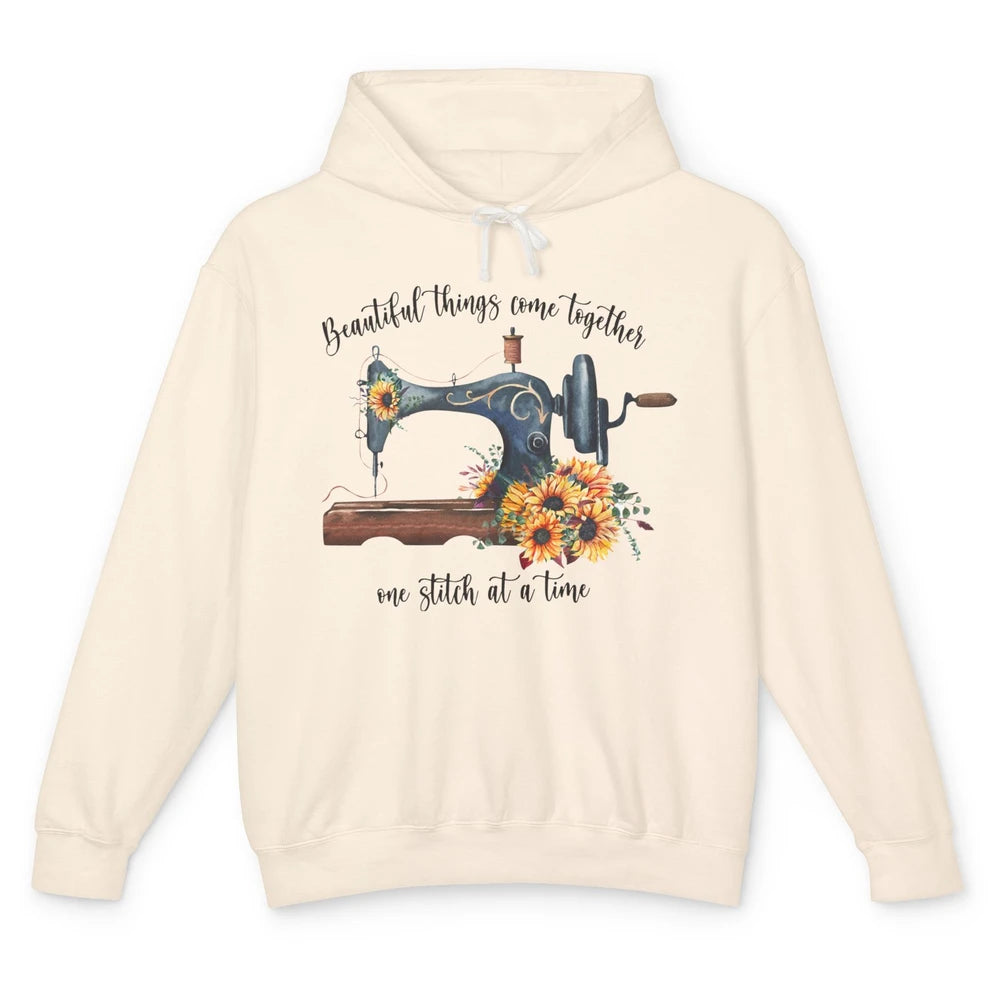 Sewing Beautiful Things Come Together One Stitch At A Time Unisex Lightweight Hoodie