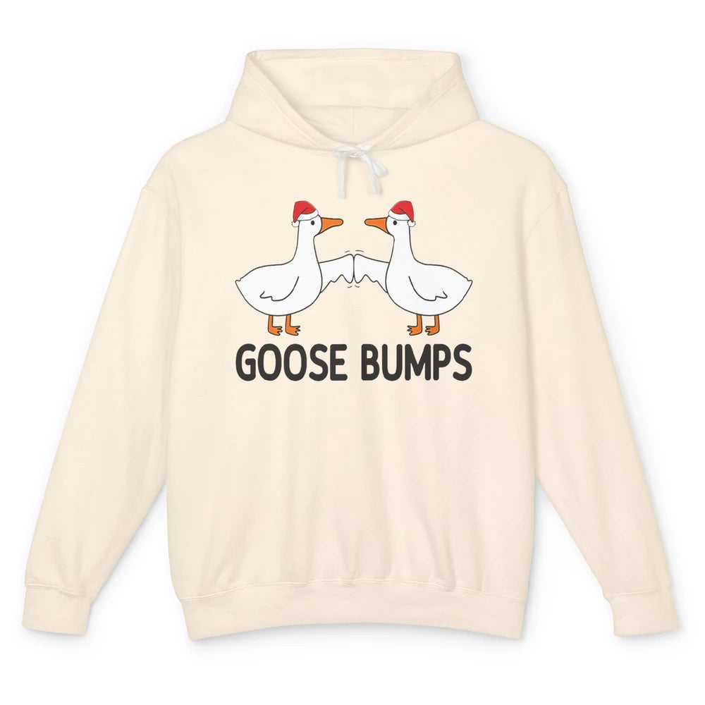 Funny Silly Goose Christmas Santa Goosebumps Winter Holiday Unisex Lightweight Hoodie